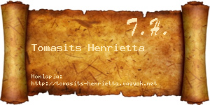 Tomasits Henrietta névjegykártya